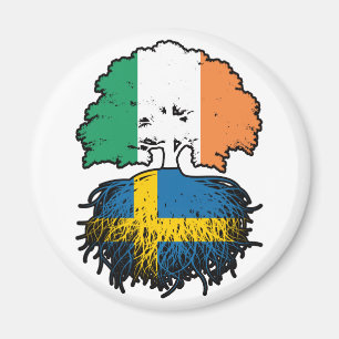 Schweden Swedish Irish Ireland Tree Roots Flag Magnet