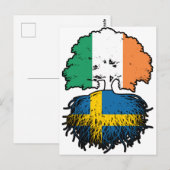 Schweden Swedish Irish Ireland Tree Roots Flag Postkarte (Vorne/Hinten)