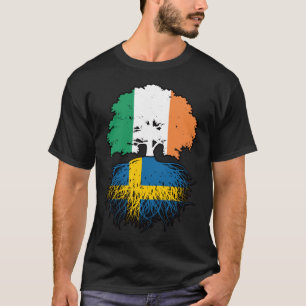 Schweden Swedish Irish Ireland Tree Roots Flag T-Shirt