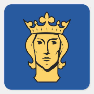Schweden-Symbol für die Stadt Stockholm Quadratischer Aufkleber