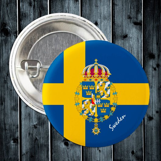 Schweden-Taste, patriotische schwedische Flagge, E Button