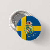 Schweden-Taste, patriotische schwedische Flagge, E Button (Vorne & Hinten)