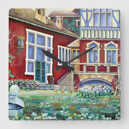 Schweden, Traditionelle Landschaft Quadratische Wanduhr (Vorderseite)