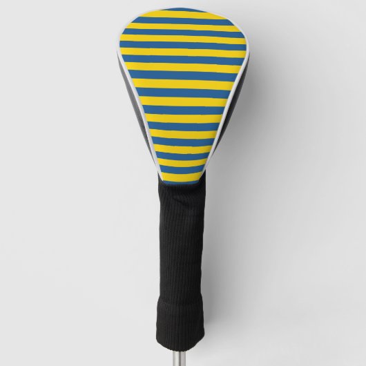 Schweden Ukraine Flagge Streifen Linien Muster bla Golf Headcover (Vorderseite)