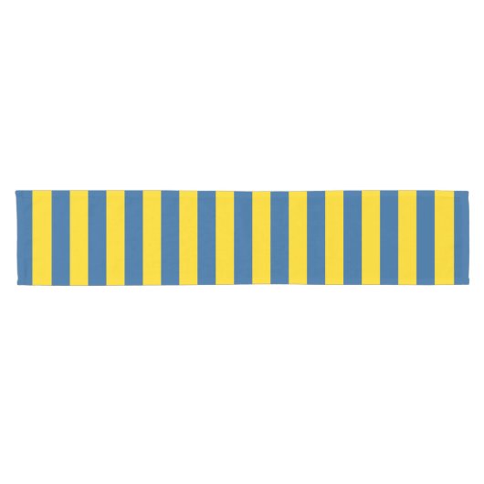 Schweden Ukraine Flagge Streifen Linien Muster bla Kurzer Tischläufer (Horizontal)