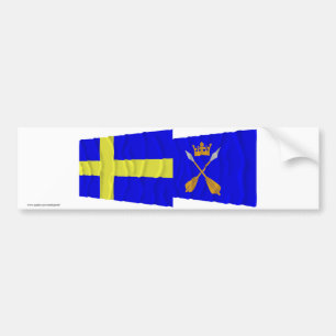 Schweden und Dalarnas län wellenartig bewegende Autoaufkleber