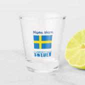 Schweden und die schwedische Flagge - Blaue Person Schnapsglas (Vorderseite)