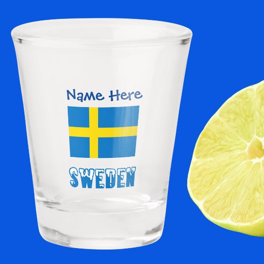 Schweden und die schwedische Flagge - Blaue Person Schnapsglas