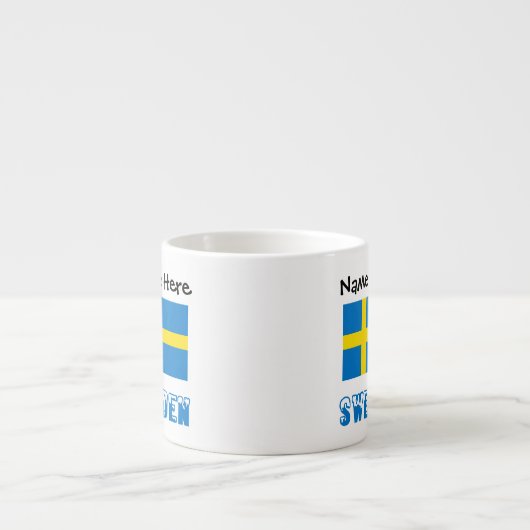 Schweden und die schwedische Flagge mit Ihrem Name Espressotasse (Vorderseite)
