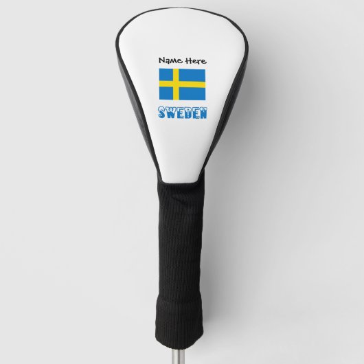 Schweden und die schwedische Flagge mit Ihrem Name Golf Headcover (Vorderseite)