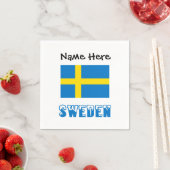 Schweden und die schwedische Flagge mit Ihrem Name Serviette (Beispiel)