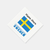 Schweden und die schwedische Flagge mit Ihrem Name Serviette (Ecke)