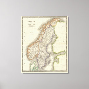 Schweden und Norwegen 10 Leinwanddruck