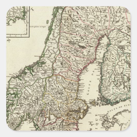 Schweden und Norwegen 10 Quadratischer Aufkleber (Vorderseite)