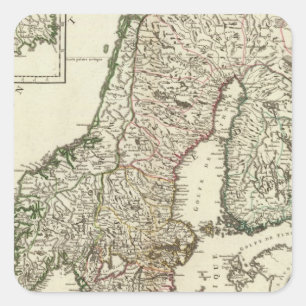 Schweden und Norwegen 10 Quadratischer Aufkleber