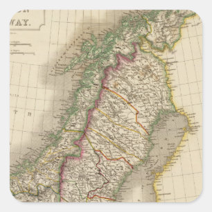 Schweden und Norwegen 8 Quadratischer Aufkleber