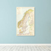 Schweden und Norwegen Karte Norwegen Leinwanddruck (Insitu (Holzboden))