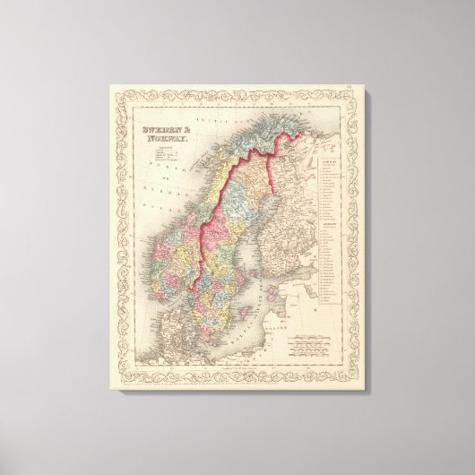 Schweden und Norwegen Leinwanddruck (Vorderseite)