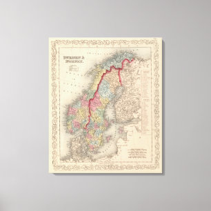 Schweden und Norwegen Leinwanddruck