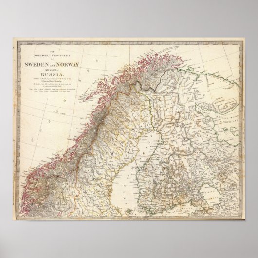 Schweden und Norwegen, Norden, Russland Poster (Vorne)