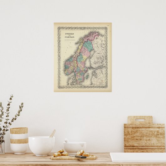Schweden und Norwegen Poster (Küche)