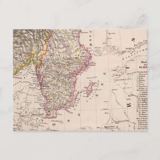 Schweden und Norwegen Postkarte (Vorderseite)