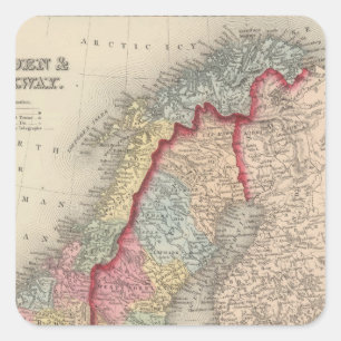 Schweden und Norwegen Quadratischer Aufkleber