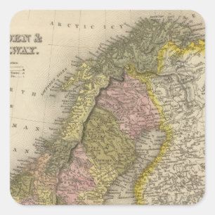 Schweden und Norwegen Quadratischer Aufkleber