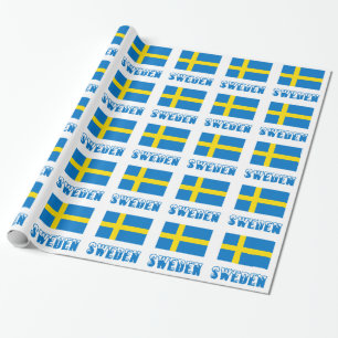 Schweden und schwedische Flagge Geschenkpapier
