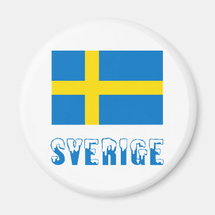 Schweden und schwedische Flagge Magnet