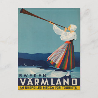 Schweden Varmland Vintage Travel Poster Postkarte