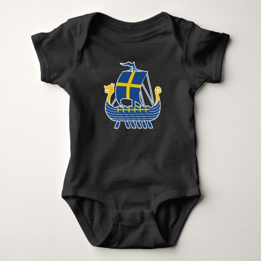 Schweden Viking Ship Gift Valhalla Swedish Viking Baby Strampler (Vorderseite)