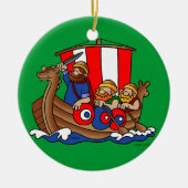 Schweden - Viking-Weihnachtsverzierung Keramik Ornament (Vorne)