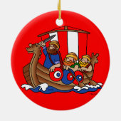 Schweden - Viking-Weihnachtsverzierung Keramik Ornament (Hinten)