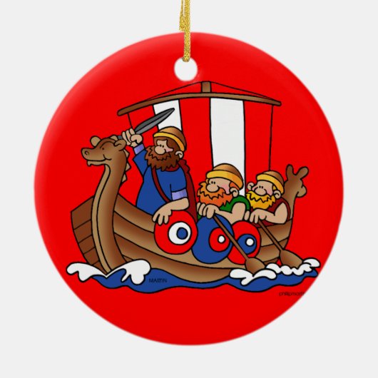 Schweden - Viking-Weihnachtsverzierung Keramik Ornament (Hinten)