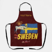 Schweden Vintage Flagge Retro Elche Urlaub Souveni Schürze (Vorderseite)