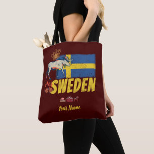Schweden Vintage Flagge und Elche Souvenir Tasche