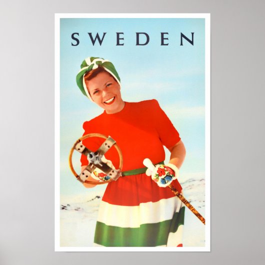 Schweden Vintage Reise Poster (Vorne)