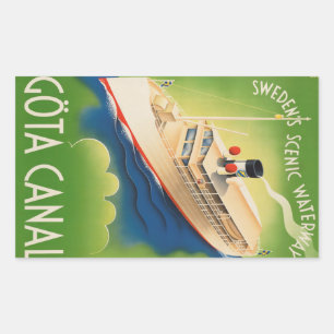 Schweden Vintage-Reisesticker Rechteckiger Aufkleber
