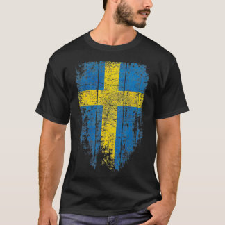 Schweden Vintage schwedische Flagge Männer Kinder T-Shirt