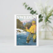 Schweden Vintage Travel Poster Postkarte (Stehend Vorderseite)
