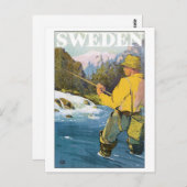 Schweden Vintage Travel Poster Postkarte (Vorne/Hinten)