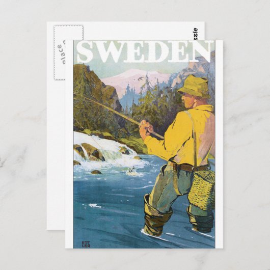 Schweden Vintage Travel Poster Postkarte (Vorne/Hinten)