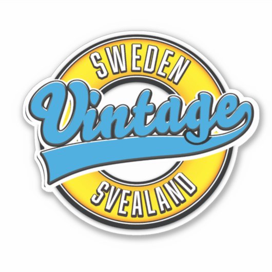 Schweden - Vintages Logo Aufkleber (Vorderseite)