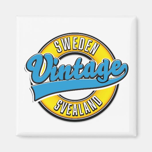 Schweden - Vintages Logo Magnet (Vorne)