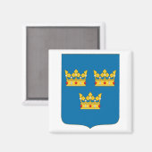 Schweden-Wappen Magnet (Vorderseite/Rückseite)