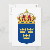 Schweden-Wappen Postkarte (Vorne/Hinten)