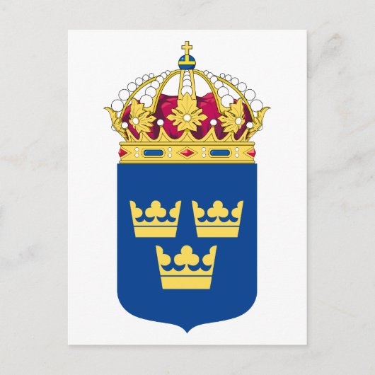 Schweden-Wappen Postkarte (Vorderseite)