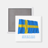 Schweden Waving Flag mit Name Magnet (Vorderseite/Rückseite)