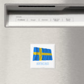 Schweden Waving Flag mit Name Magnet (In Situ (Geschirrspüler))